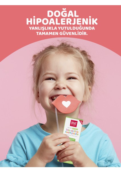 Kids Çocuk Diş Macunu 50 ml – Çilek ve Vişne Aromalı, 2-6 Yaş, Florürsüz Doğal Formül, Aloe Vera ve Üzüm Çekirdeği Ekstralı, Hassas Diş Etleri İçin