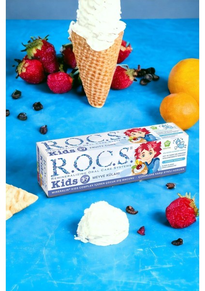 Kids Meyve Aromalı Florürsüz Diş Macunu 45 gr x 2'li Paket – Çocuklar için Güvenli ve Nazik Formül