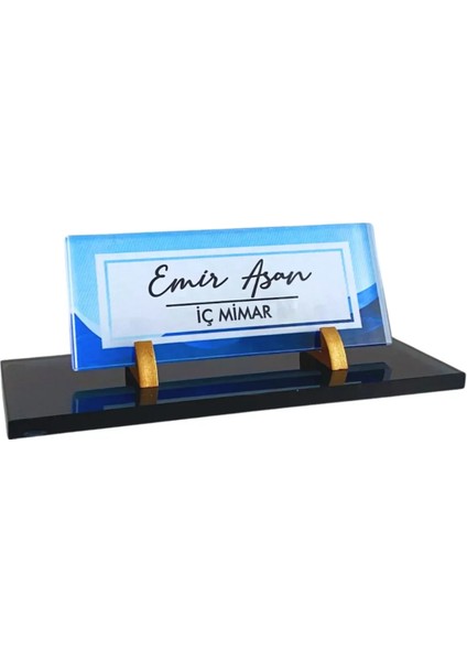 Uv Baskılı Kristal Masa Isimliği Ofis Hediyesi Kristal Isimlik Cam Isimlik Wuv-07