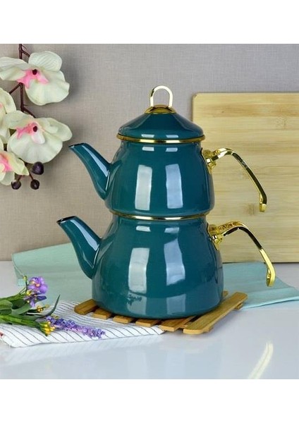 Molino Yeşil Çaydanlık Emaye Robin