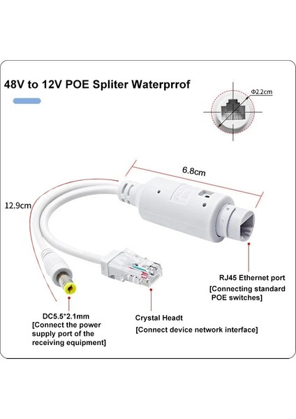 48V To 12V Pasif RJ45 Poe Seperatör Splıtter Dış Mekan Su Geçirmez Ip Kamera Enjektör Seperatör fiyatları