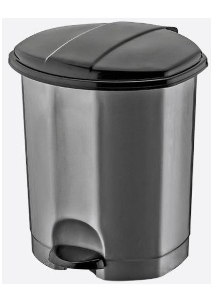 Dünya Gri Çöp Kovası Pedallı 11 Lt