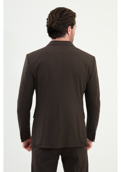 Düz Slim Fit Geniş Yaka Kruvaze Erkek Takım Elbise fırsatları