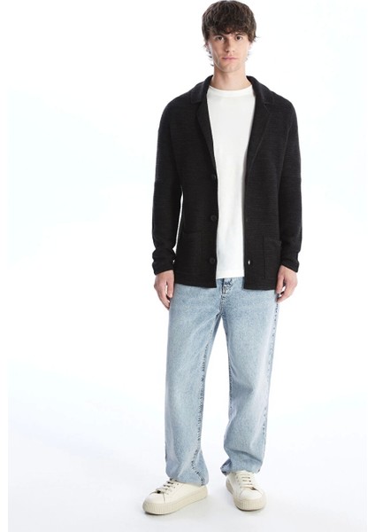 Xsıde Siyah Slim Fit Şal Yaka Erkek Triko Hırka modelleri