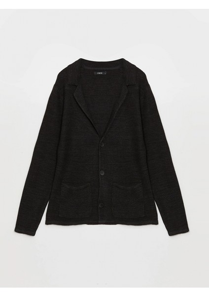 Xsıde Siyah Slim Fit Şal Yaka Erkek Triko Hırka