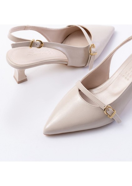 H-470 Bej Rugan Baret Tokalı Arkası Açık Günlük Kadın Sandalet fırsatları