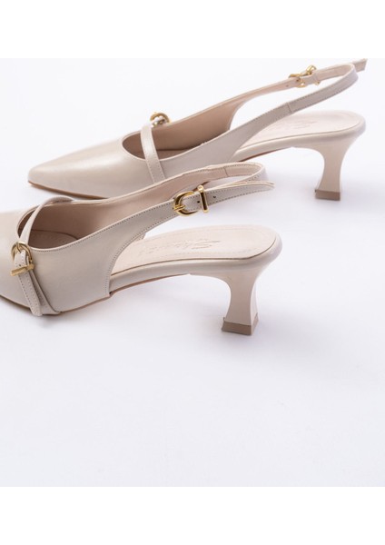 H-470 Bej Rugan Baret Tokalı Arkası Açık Günlük Kadın Sandalet indirimleri