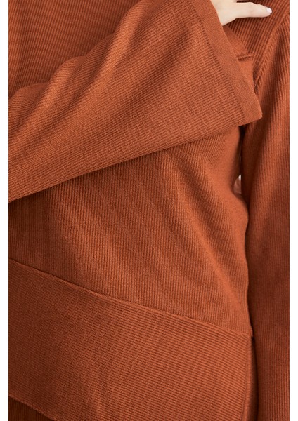 Ikili Pantolon Kazak Triko Takım - Kiremit indirimleri