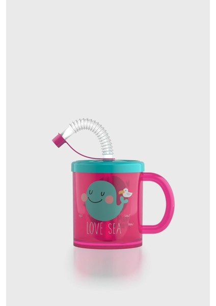 Ruby Love Sea Desenli 210 ml Pipetli Kulplu Pp Bebek Bardağı 142003 Pembe-Turkuaz