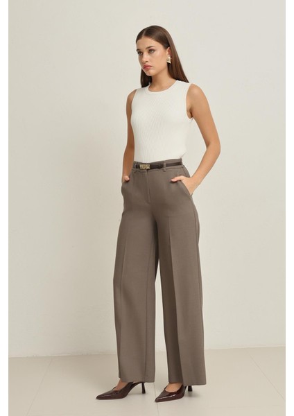 Vizon Cep Detaylı Rahat Kesim Geniş Paça Pantolon fiyatları