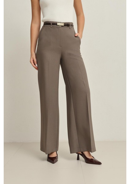 Vizon Cep Detaylı Rahat Kesim Geniş Paça Pantolon modelleri