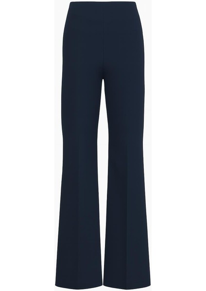 Lacivert Rahat Kesim Tam Kalıp Ispanyol Paça Pantolon