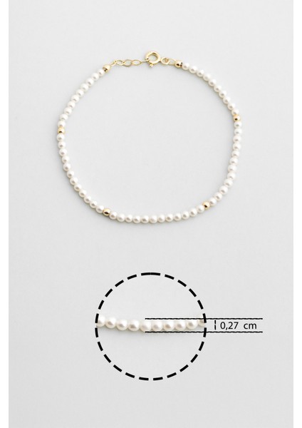 Doğal Inci Taşlı 18 cm 14 Ayar Sarı Altın Bileklik modelleri