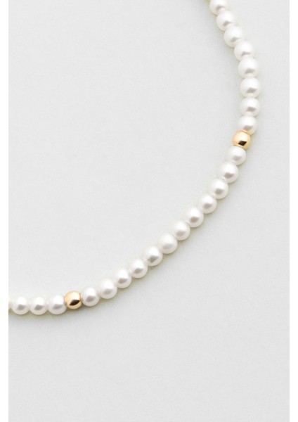 Doğal Inci Taşlı 18 cm 14 Ayar Sarı Altın Bileklik indirimleri