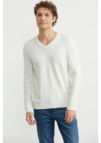 V Yaka Basic Triko Kazak - Kemik modelleri