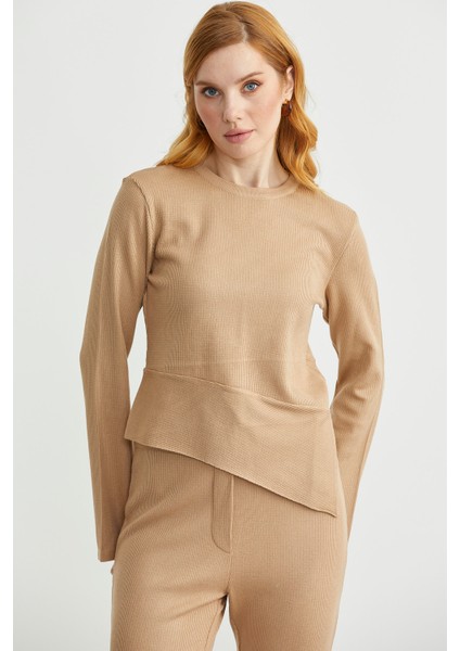 Ikili Pantolon Kazak Triko Takım - Kamel fiyatları