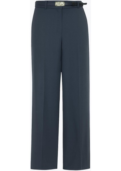 Petrol Cep Detaylı Rahat Kesim Geniş Paça Pantolon