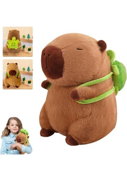 Kaplumbağa Sırt Çantalı Sevimli Capybara Peluş Oyuncak 25 cm fiyatları