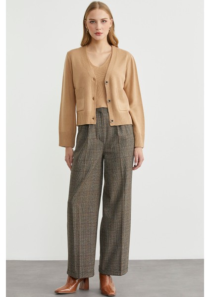 Triko Hırka Crop Ikili Takım - Kamel modelleri