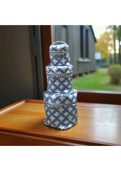 Çok Amaçlı Tutma Kollu Makyaj Çantası 3'lü Organizer Set