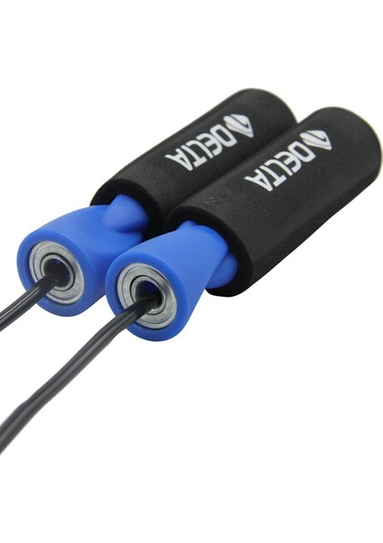 Deluxe Rulmanlı, Sünger Tutma Saplı, Ayarlanabilir Uzunlukta Siyah-Mavi Atlama İpi – Konforlu ve Dayanıklı Spor Kullanımı modelleri