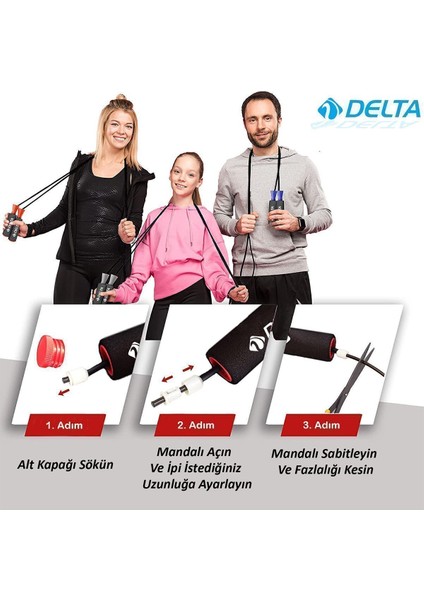 Deluxe Rulmanlı, Sünger Tutma Saplı, Ayarlanabilir Uzunlukta Siyah-Mavi Atlama İpi – Konforlu ve Dayanıklı Spor Kullanımı fırsatları