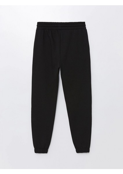 Xsıde Siyah Kadın Beli Lastikli Düz Jogger Eşofman Altı