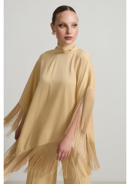 Amber Püskül Detaylı Bluz ve Pantolonlu Takım modelleri