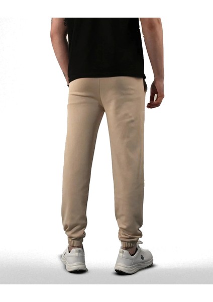 Duo-Flex Jogger -Double Face Lastik Paça Unisex Eşofman Altı Krem Renk fırsatları