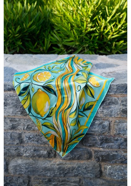 Lemon Daze %100 Ipek Saten Kadın Fular indirimleri