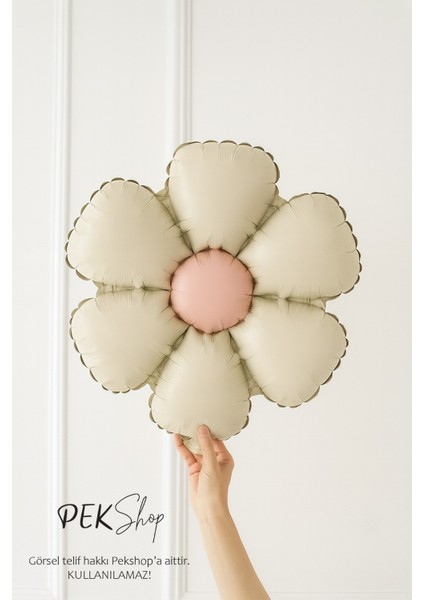 3lü Bohem Papatya Folyo Balon Seti Retro Krem Kahve Pembe Papatya Balonlar modelleri