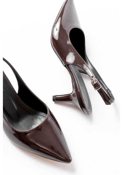 ST-1152 Kahve Rugan Günlük 7 cm Topuklu Kadın Ayakkabı fırsatları