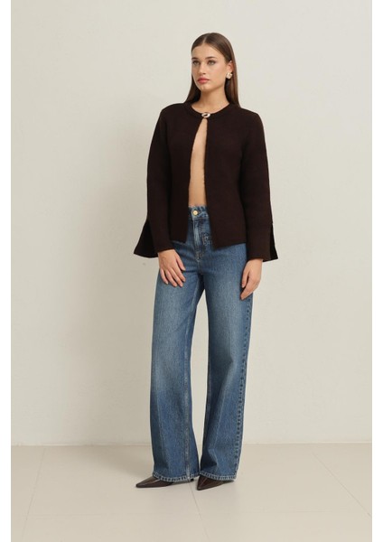 Acı-Kahve Kol Detaylı Basic Triko modelleri