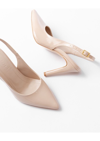 ST-1153 Bej Rugan Günlük Arkası Açık 9 cm Topuklu Kadın Ayakkabı indirimleri