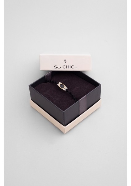 Siyah Ipli 14 Ayar Altın Erkek Ayarlanabilir Gümüş Ipli Bileklik indirimleri