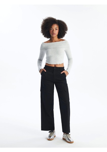 Xsıde Siyah Standart Fit Kadın Kargo Pantolon