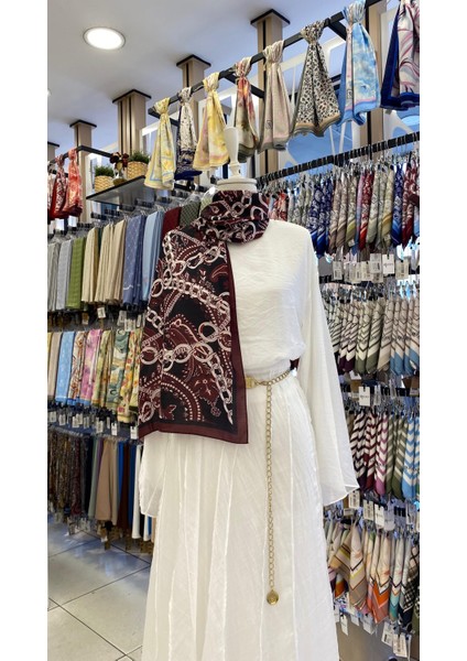 Etnik Zincir Desenli Şal