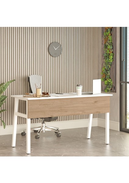 Molena Metal Çalışma Masası Ofis Masası Çekmeceli 140CM Sepet-Beyaz Ma5-Sw fiyatları