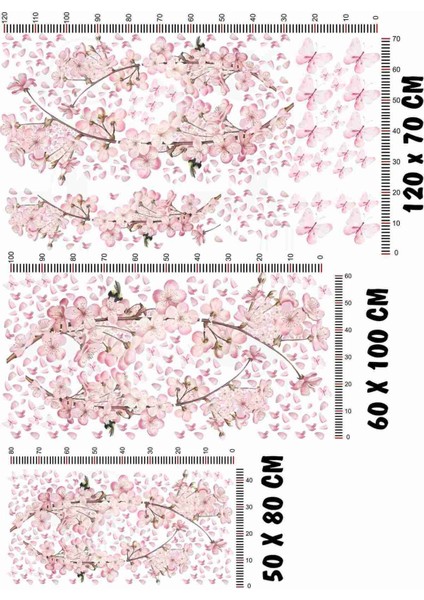 Kendinden Yapışkanlı Duvar Sticker – Japon Sakura Çiçekleri ve Modern Tasarım, 60x100 cm Dekor fırsatları