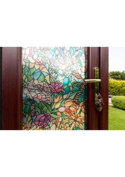 446-3231 Rengarenk Kendinden Yapışkanlı Cam Vitray Folyo 45x200 cm – Dekoratif, Kolay Uygulanan