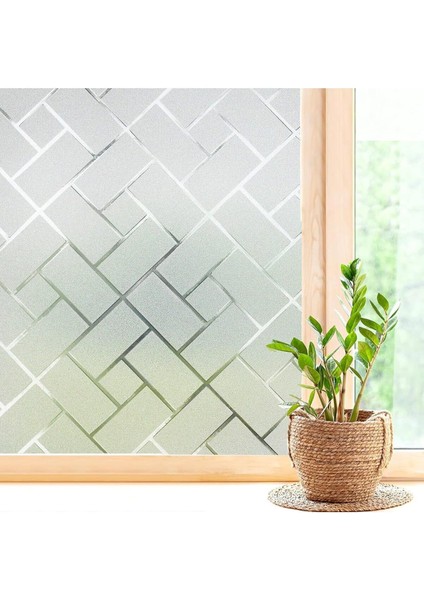 Buzlu Desenli Statik Cam Kaplama Filmi 60x100 cm – Duş Kabini ve Ofis Cam Dekorasyon Folyosu