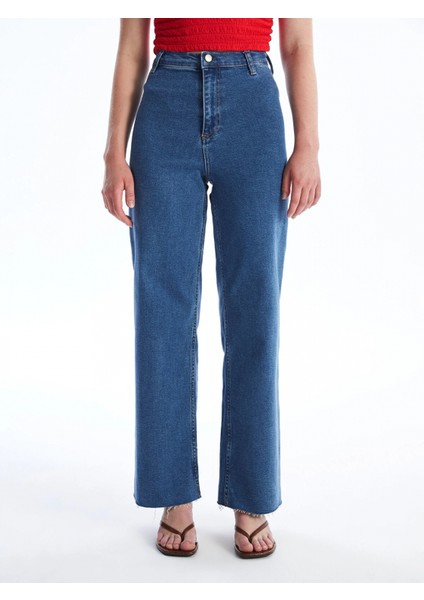 Lcw Jeans Indigo Wideleg Kadın Jean Pantolon modelleri