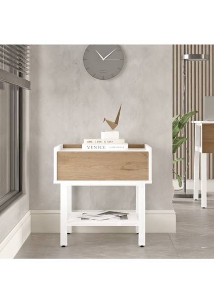 Molena Komodin Ofis Keson Çekmeceli Beyaz Metal Ayaklı Sepet-Beyaz Ma7-Sw fiyatları