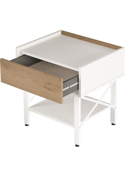 Molena Komodin Ofis Keson Çekmeceli Beyaz Metal Ayaklı Sepet-Beyaz Ma7-Sw indirimleri