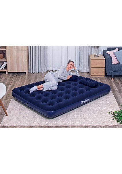 2,03M x 1.52M x 22CM Hava Yatağı Queen Manuel El Pompası fiyatları