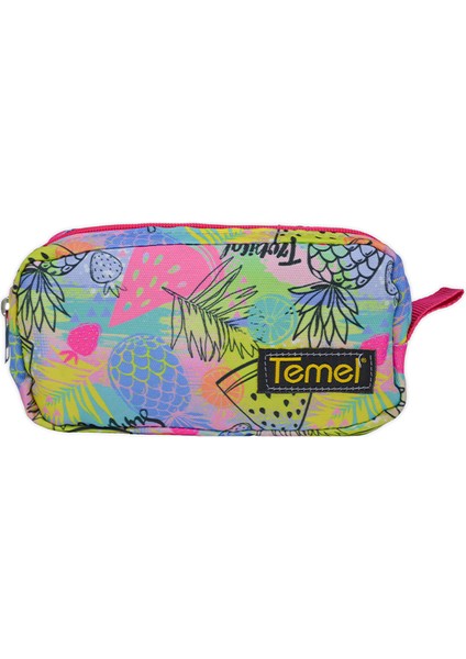 Tropical Desenli Tek Gözlü Kalem Çantası