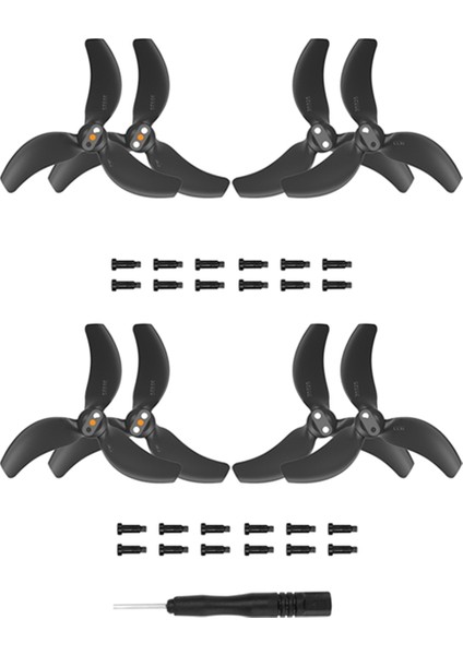 Avata 2 Pervane Için 4 Çift Pervane Bıçağı 3032S Bıçaklar Mini Hafif Drone Kanat Aksesuarları Siyah (Yurt Dışından)
