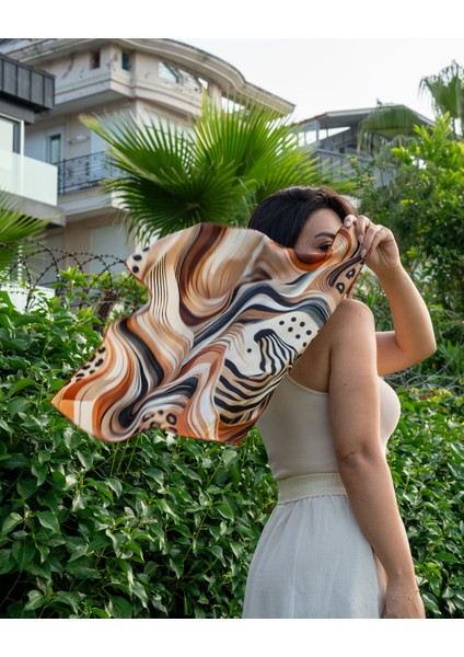 Wild Duality %100 Ipek Saten Kadın Fular