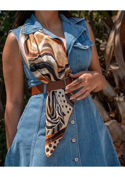 Wild Duality %100 Ipek Saten Kadın Fular modelleri