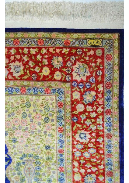 Saf Ipekten El Dokuma Çeşmi Bülbül Desenli Hereke Halısı 108X164 cm (1.77 M²) indirimleri